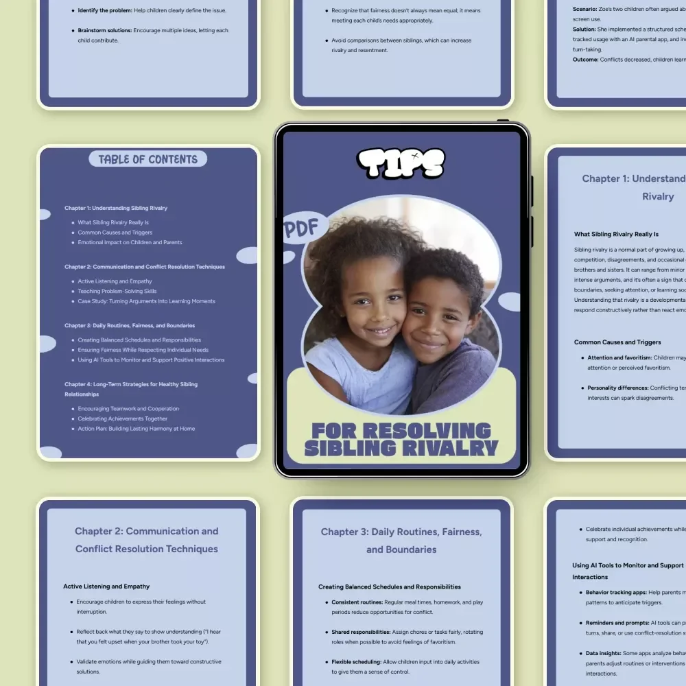 Tips for Resolving Sibling Rivalry – Practical Parent Guide with siblings rivalry resolution tips | Digital Download for Peaceful Homes