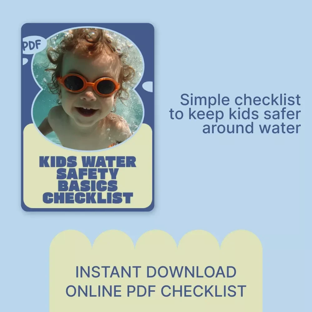 Kids Water Safety Basics Checklist | Printable Kids Water Safety Basics Guide for Parents, Caregivers & Swim Readiness Planning