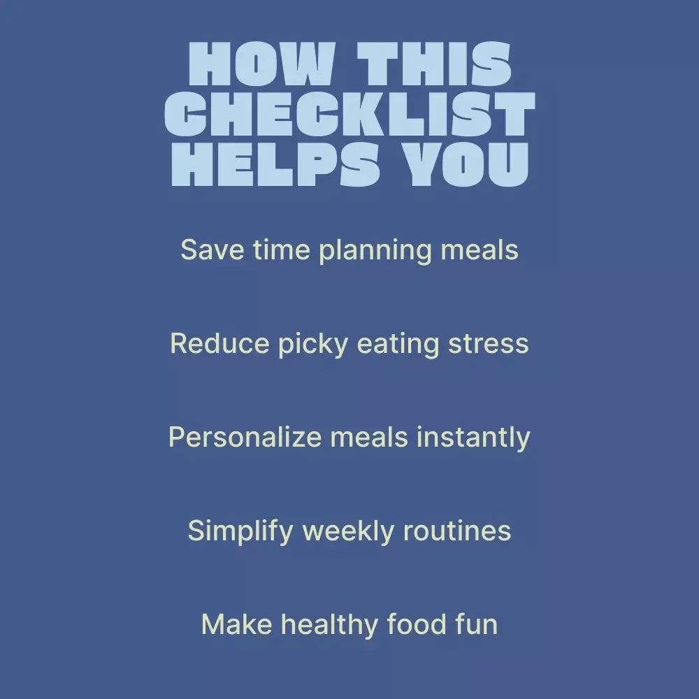 Kid-Approved AI Meal Magic! Checklist | AI Personalized Kids Meal Ideas for Picky Eaters, Busy Parents & Fun Family Meals