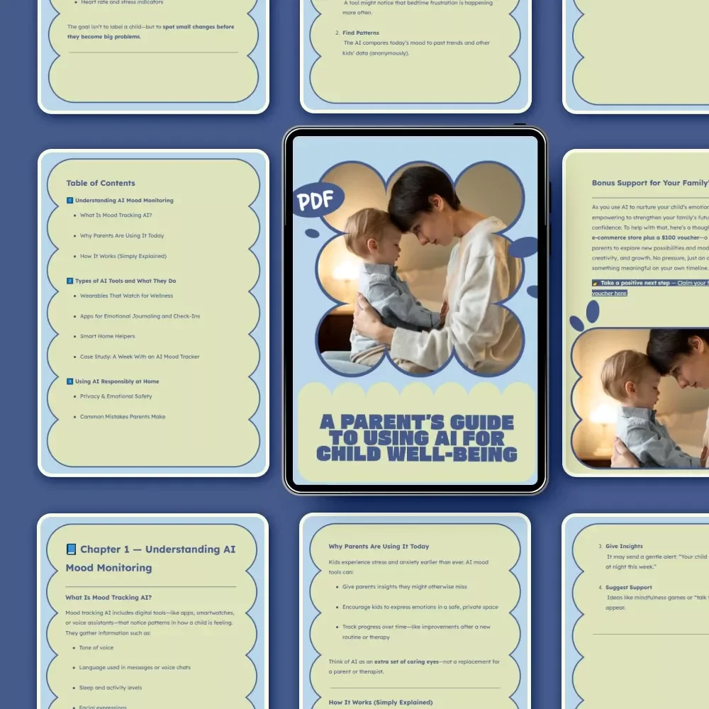A Parent’s Guide to Using AI for Child Well-Being – Practical Guide to AI Tools to Monitor Child Mood, Emotional Wellness & Smart Parenting Support (Digital Download)