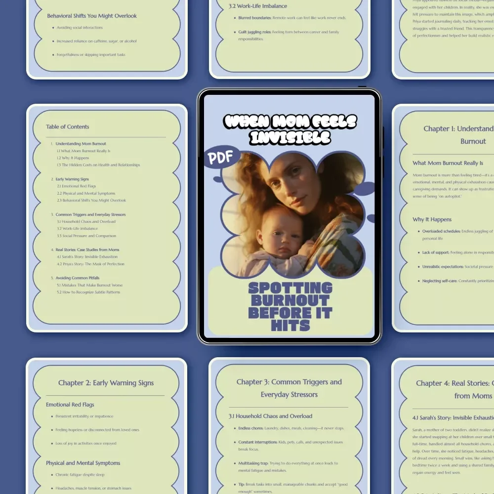 When Mom Feels Invisible: Spotting Burnout Before It Hits | Practical Ebook Guide to Recognize Mom Burnout Signs & Reclaim Balance