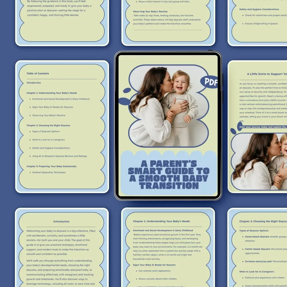 A Parent’s Smart Guide to a Smooth Baby Transition | Ebook for New Parents | How to Prepare Baby for Daycare | Daycare Readiness & Separation Anxiety Guide