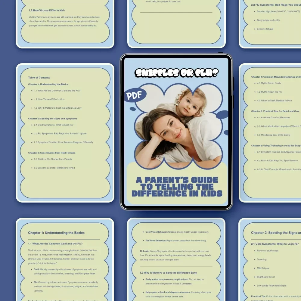 Sniffles or Flu? A Parent’s Guide to Telling the Difference in Kids | Practical Ebook on Children Common Cold vs Flu Signs