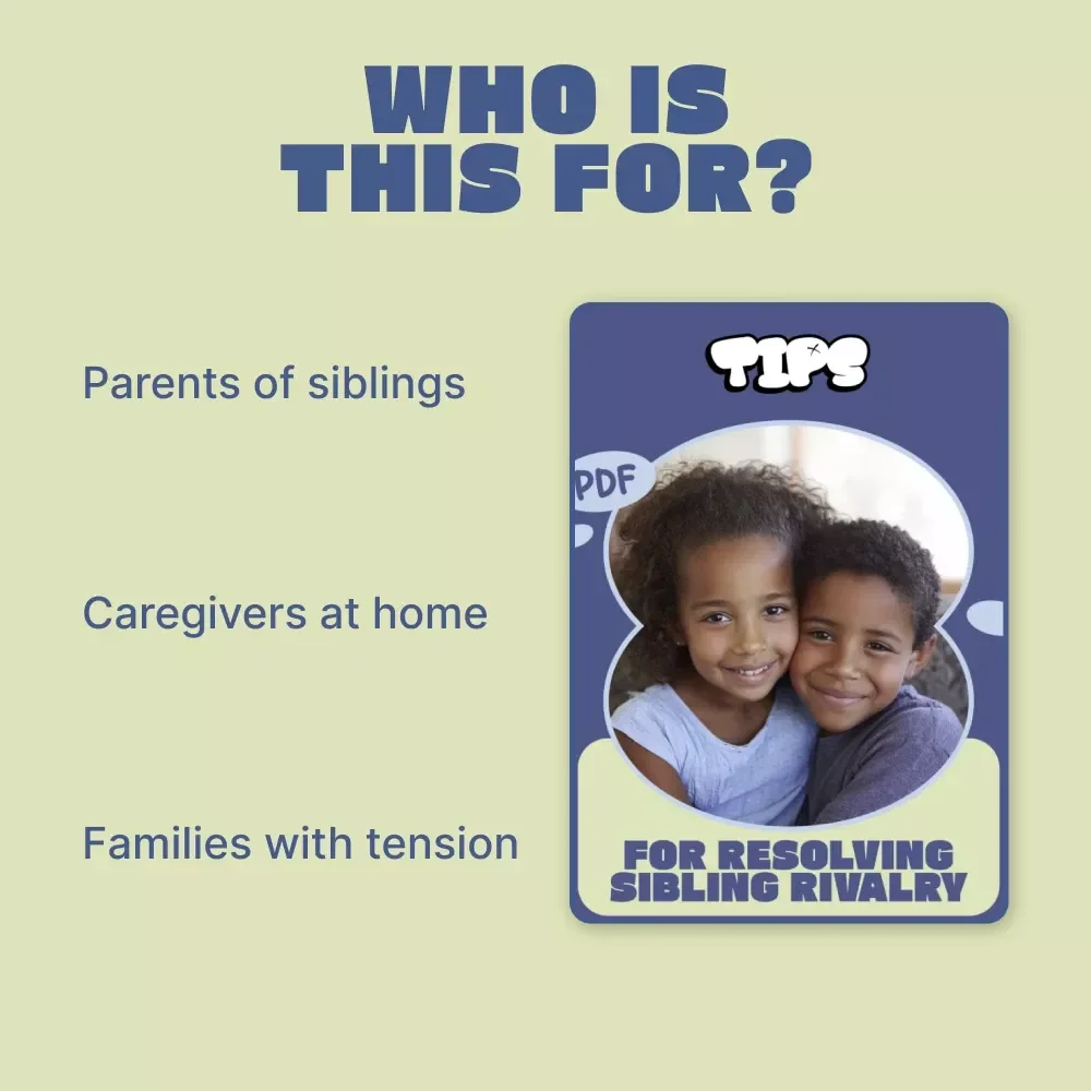 Tips for Resolving Sibling Rivalry – Practical Parent Guide with siblings rivalry resolution tips | Digital Download for Peaceful Homes