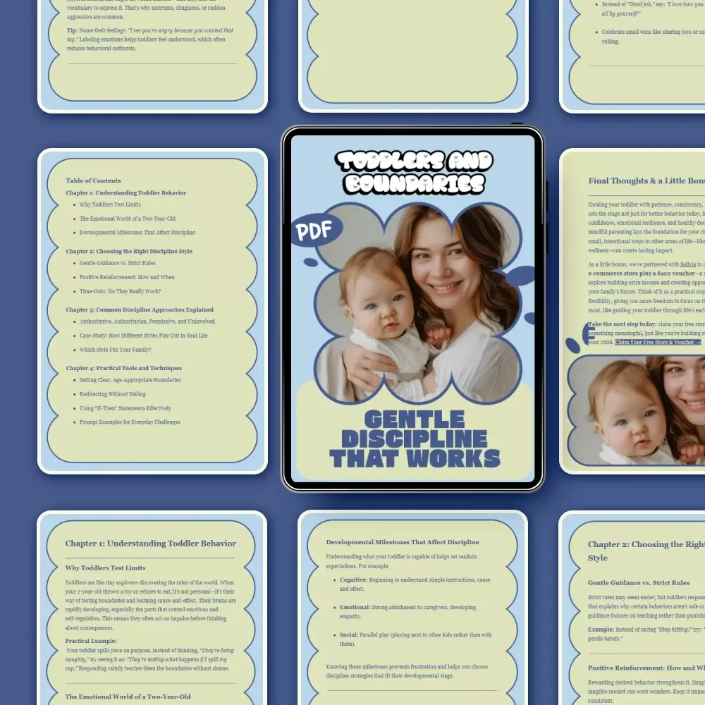 Toddlers and Boundaries: Gentle Discipline that Works | Parenting eBook Guide on what discipline style works for toddlers | Calm Tantrums & Build Cooperation