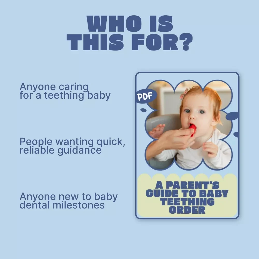 A Parent’s Guide to Baby Teething Order | Easy Baby Teething Order of Teeth Timeline, Printable Guide for New Parents & Caregivers