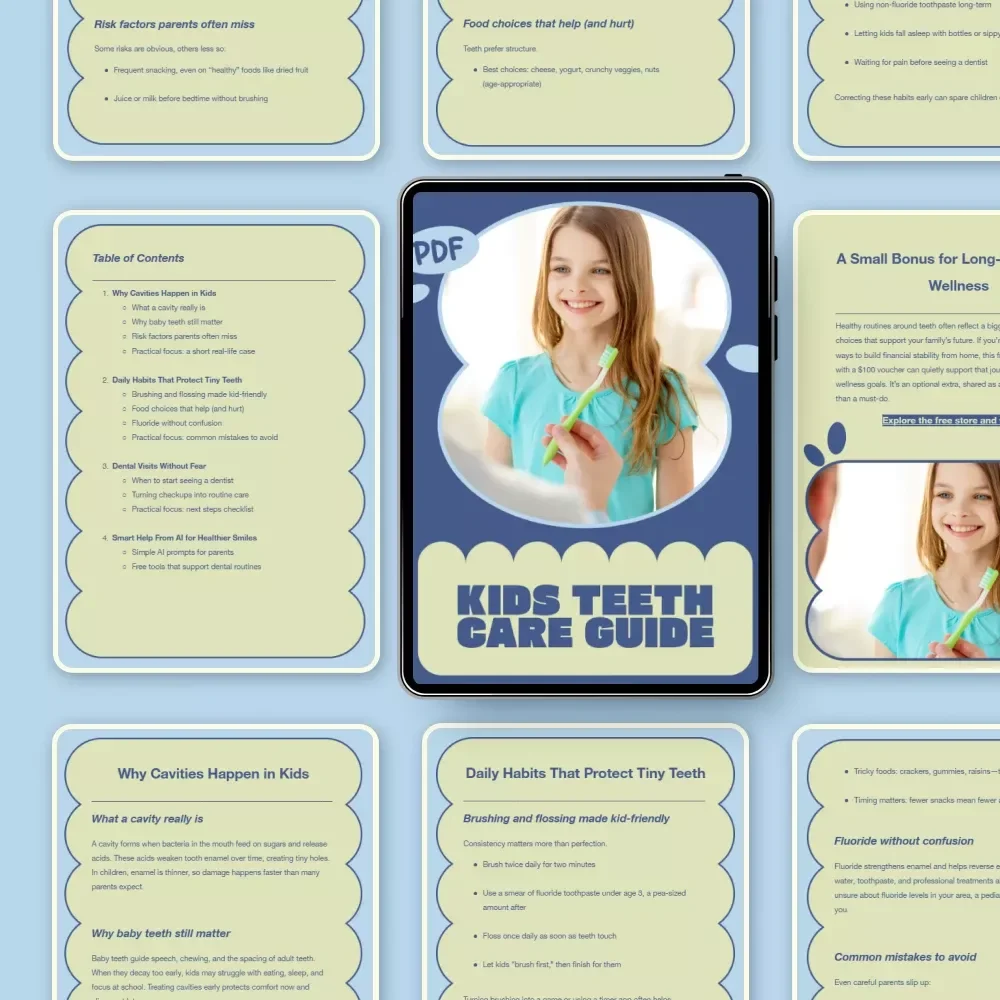 Kids Teeth Care Guide – A Parent-Friendly Dental Health Guide for Growing Smiles | Practical Child Dental Cavities Prevention Resource
