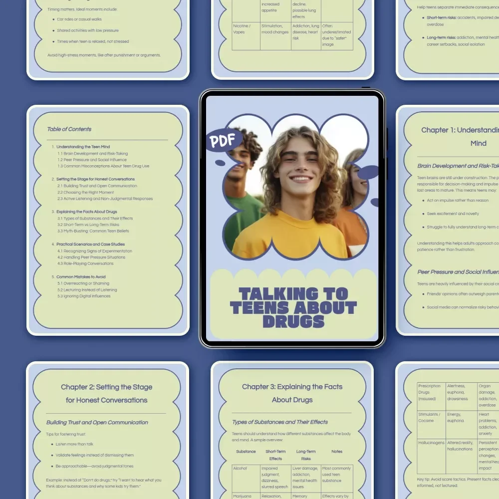 Talking to Teens About Drugs – Practical Parent Guide eBook on How to Talk to Teens About Drugs with Confidence