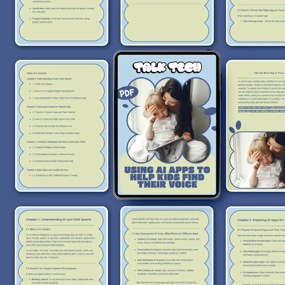 TalkTech: Using AI Apps to Help Kids Find Their Voice | Practical Parent Guide to AI apps for child speech help | Digital Download