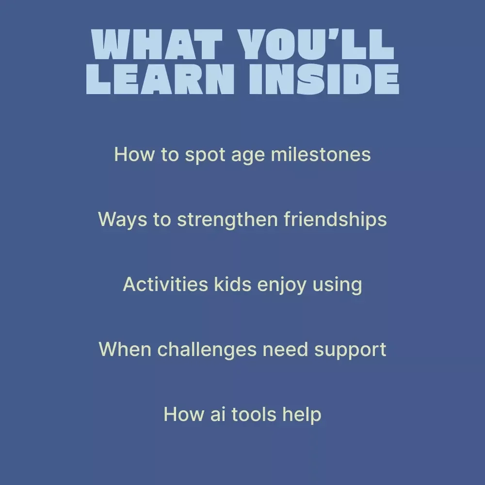 Growing Together: A Fun Guide to Kids’ Social Skill Milestones | Kids Social Skill Milestones Chart eBook for Parents & Educators