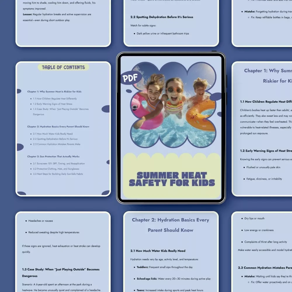 Summer Heat Safety for Kids | Parent-Friendly eBook with Practical Summer Heat Safety Tips for Kids, Hydration, Sun Protection & Outdoor Play Guidance