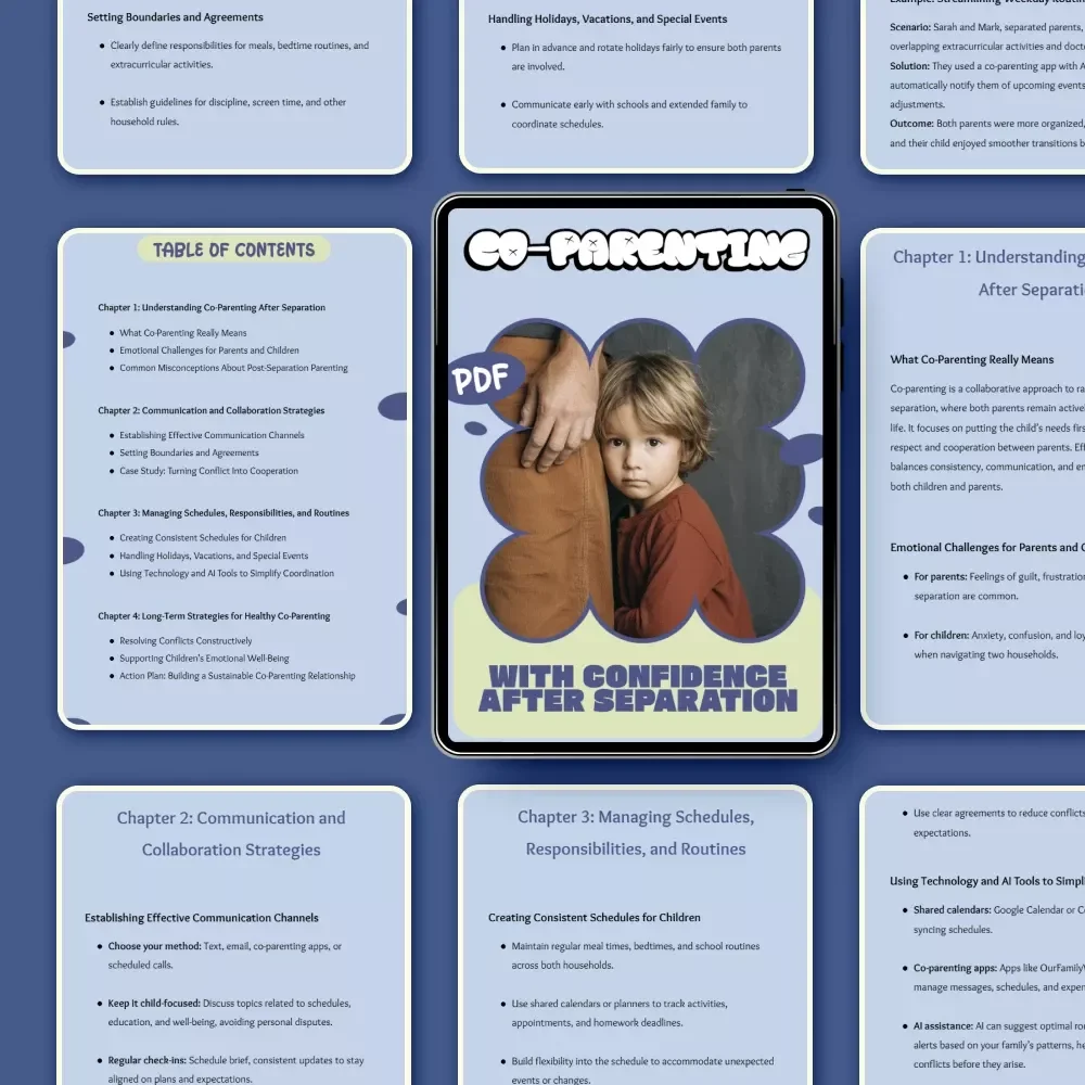 Co-Parenting with Confidence After Separation | Practical eBook Guide on how to handle co parenting after separation, Communication, Schedules & Long-Term Harmony