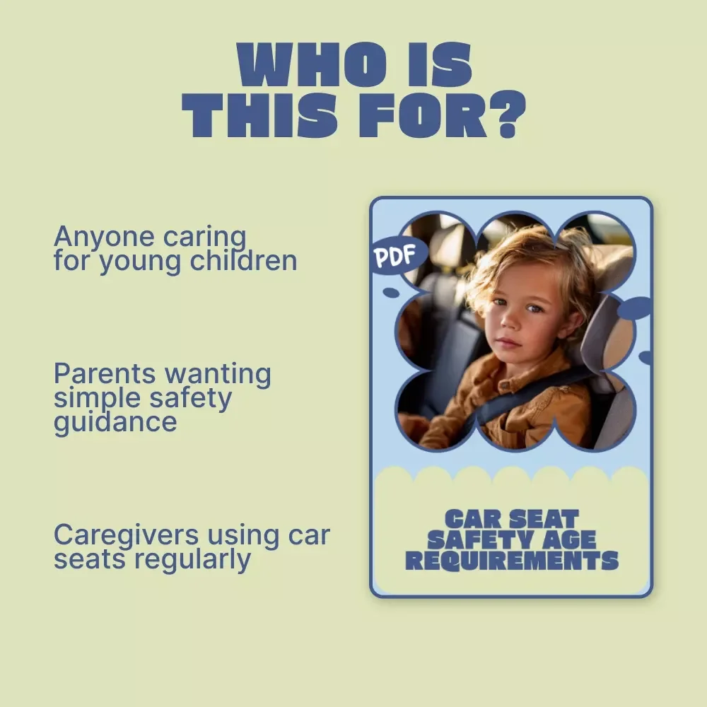 Car Seat Safety Age Requirements Checklist | Printable Child Car Seat Guide | Car Seat Safety Age Requirements for Parents & Caregivers