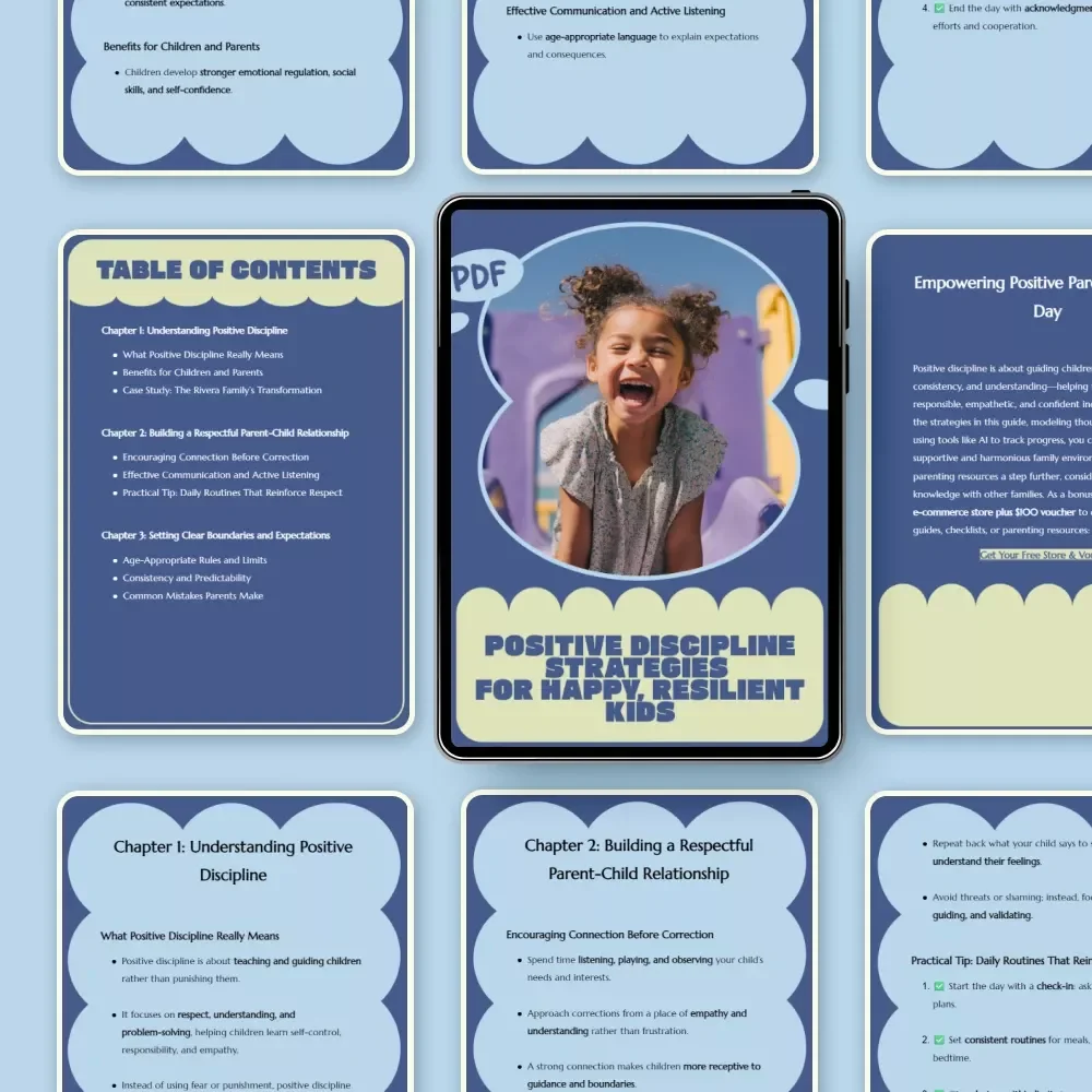 Positive Discipline Strategies for Happy, Resilient Kids – Practical Parenting eBook for Calm Communication, Clear Boundaries & Emotional Growth