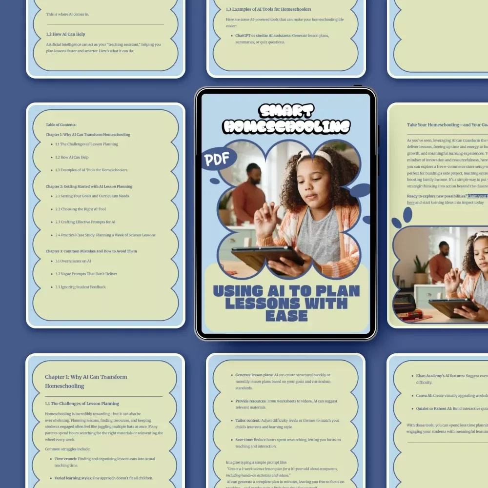 Smart Homeschooling: Using AI to Plan Lessons with Ease | Practical Guide for Parents & Educators Using AI tools to plan homeschool lessons