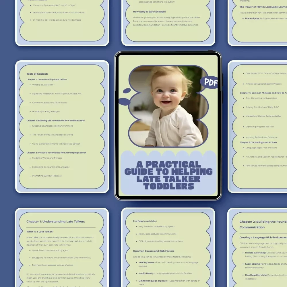 A Practical Guide to Helping Late Talker Toddlers | How to Help Late Talker Toddlers | Speech & Language Development eBook for Parents