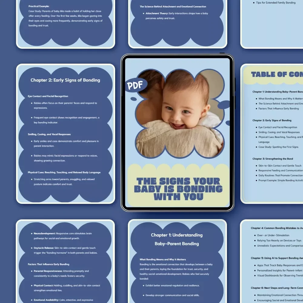 The Signs Your Baby Is Bonding With You – Baby Bonding Signs Guide, Parent Infant Attachment eBook, New Parent Emotional Connection Checklist