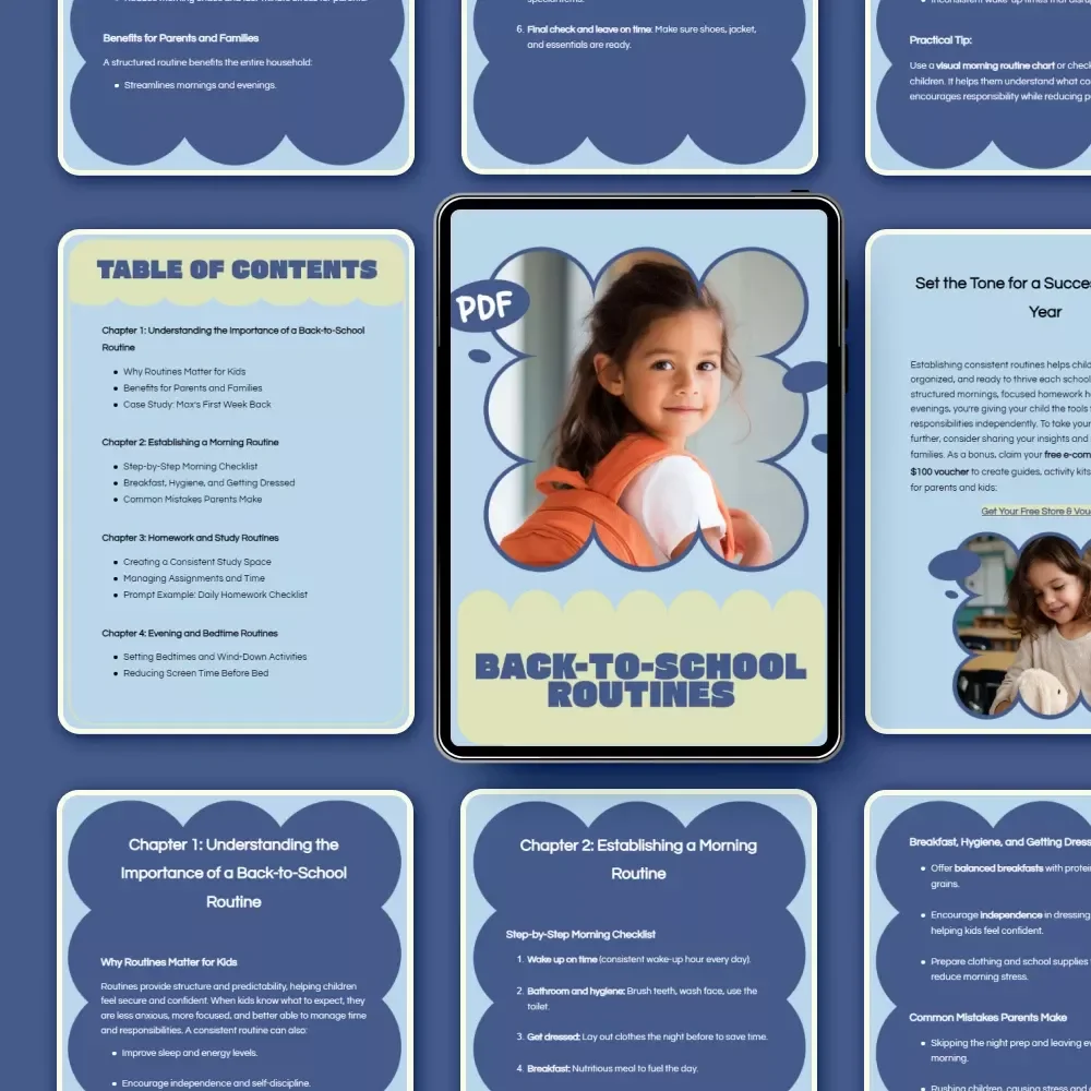 Back-to-School Routines | Back to School Routine eBook for Kids & Parents | Daily Schedules, Morning & Bedtime Checklists, Homework Systems