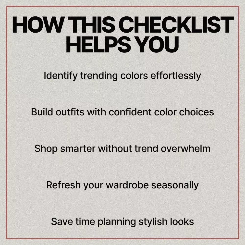 Color Your Style Checklist – Trend-Smart Fashion Color Guide for Knowing what fashion colors are trending, Mix & Match Wardrobe Planning, Digital Download