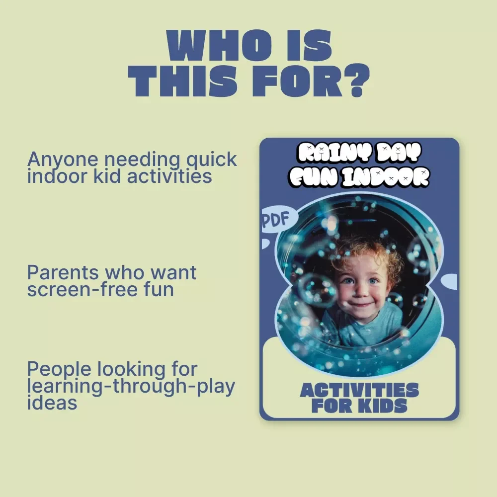 Rainy Day Fun Indoor Activities for Kids – Printable Guide for Screen-Free Indoor Play, Crafts, Learning Games & Creative Family Fun