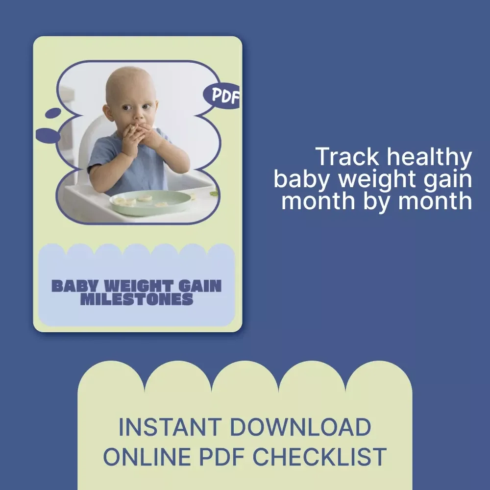 Baby Weight Gain Milestones Checklist | Printable Newborn to 12 Month Growth Tracker | Pediatric-Inspired Baby Weight Gain Milestones Guide