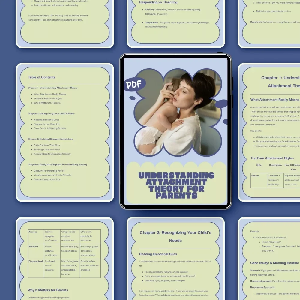 Understanding Attachment Theory for Parents – A Practical Parenting Guide Explaining what attachment theory means for parents | Digital Download