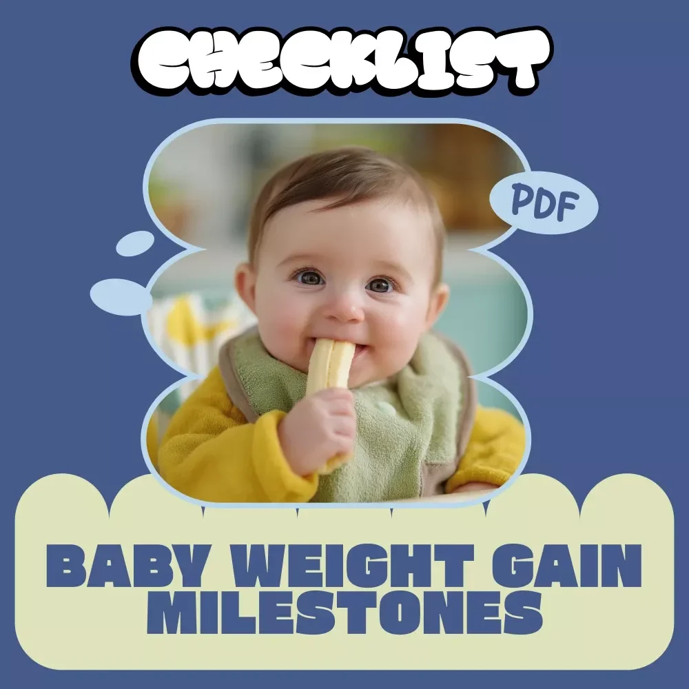 Baby Weight Gain Milestones Checklist | Printable Newborn to 12 Month Growth Tracker | Pediatric-Inspired Baby Weight Gain Milestones Guide