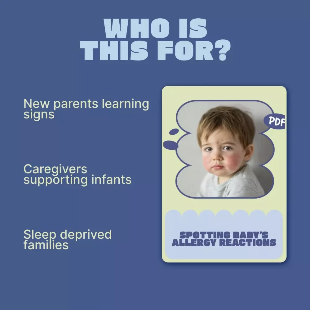 Spotting Baby’s Allergy Reactions | Printable Checklist for New Parents | Signs of Baby Allergy Reactions Tracker & Early Warning Guide