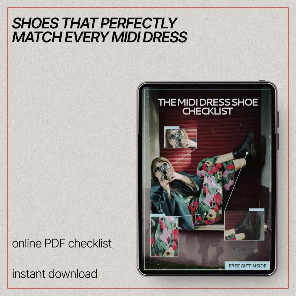 The Midi Dress Shoe Checklist | What Shoes Go With Midi Dresses | Instant Download Style Guide