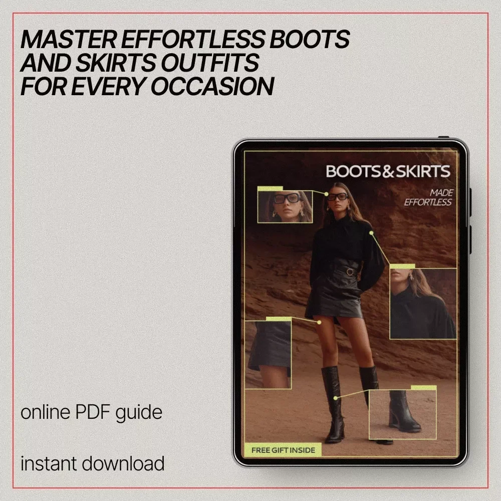 Boots & Skirts Made Effortless | Style Guide eBook for Outfit Ideas with Boots and Skirts | Everyday to Chic Looks