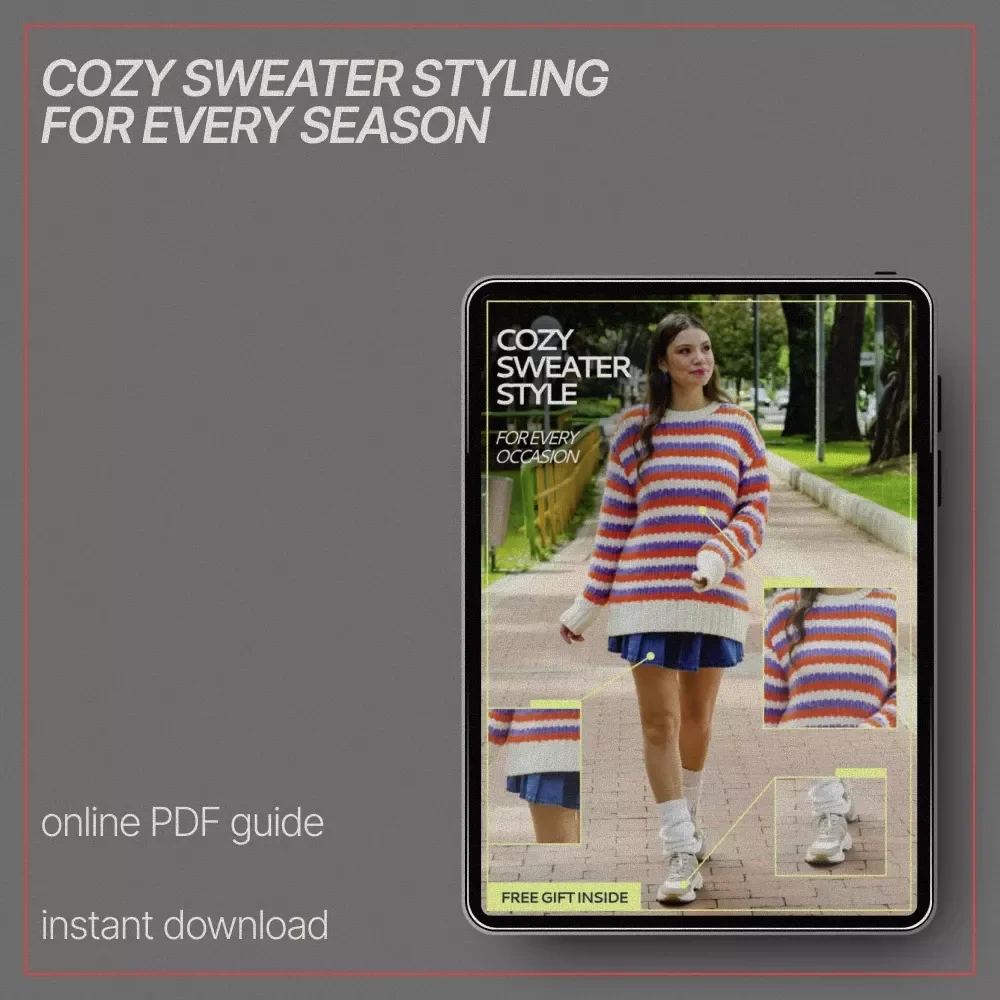 Cozy Sweater Style for Every Occasion – Ebook Guide on how to choose cozy but stylish sweaters, Layering Tips, Color Matching & Seasonal Outfit Ideas