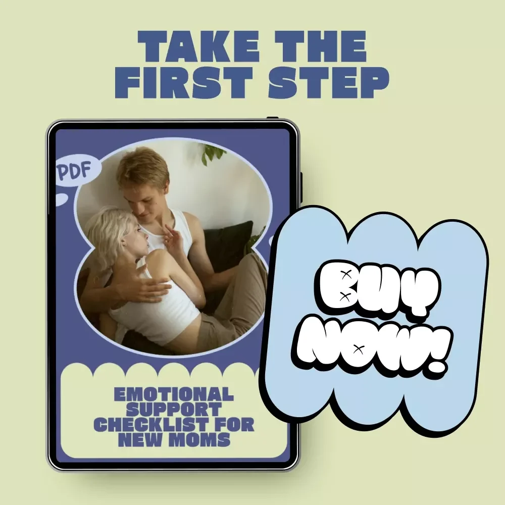 Emotional Support Checklist for New Moms | Printable Postpartum Self-Care Guide with Emotional Support Tips for New Mothers
