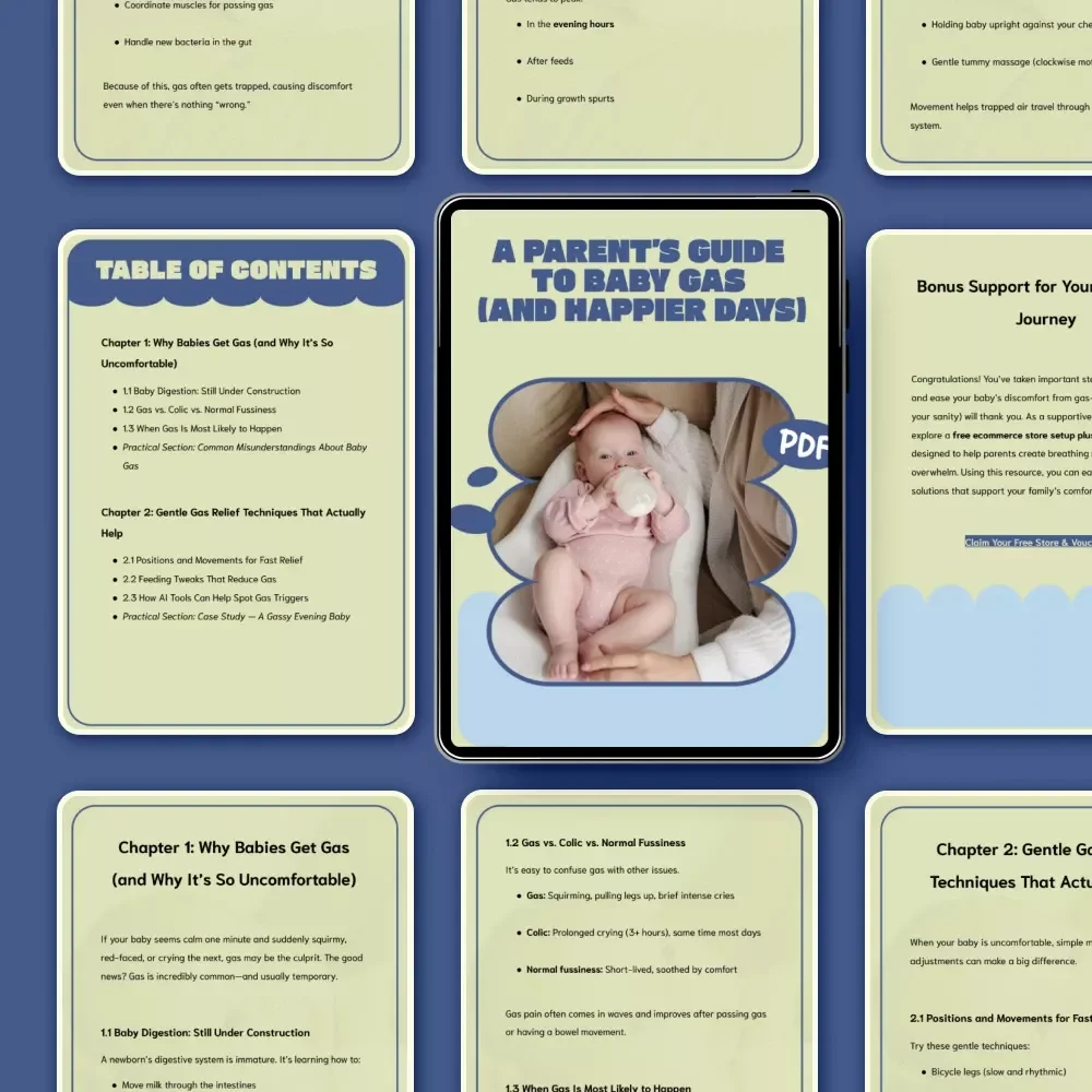 A Parent’s Guide to Baby Gas (and Happier Days) | Gentle Baby Gas Relief Tips for Calm, Comfortable Babies | Digital Parenting Guide