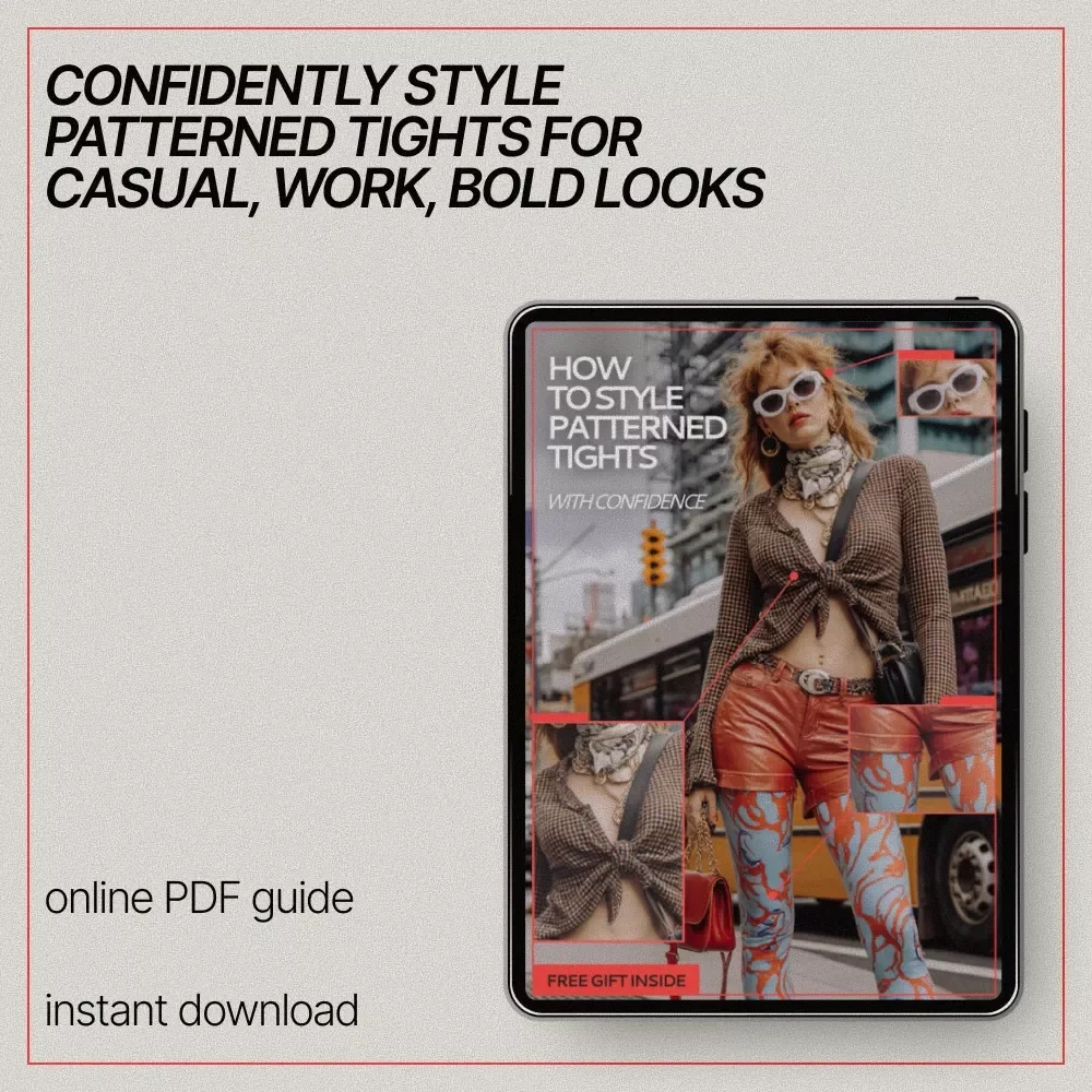 How to Style Patterned Tights with Confidence – Fashion Styling Guide with Outfit Ideas for Patterned Tights, Workwear & Casual Looks, Digital Download