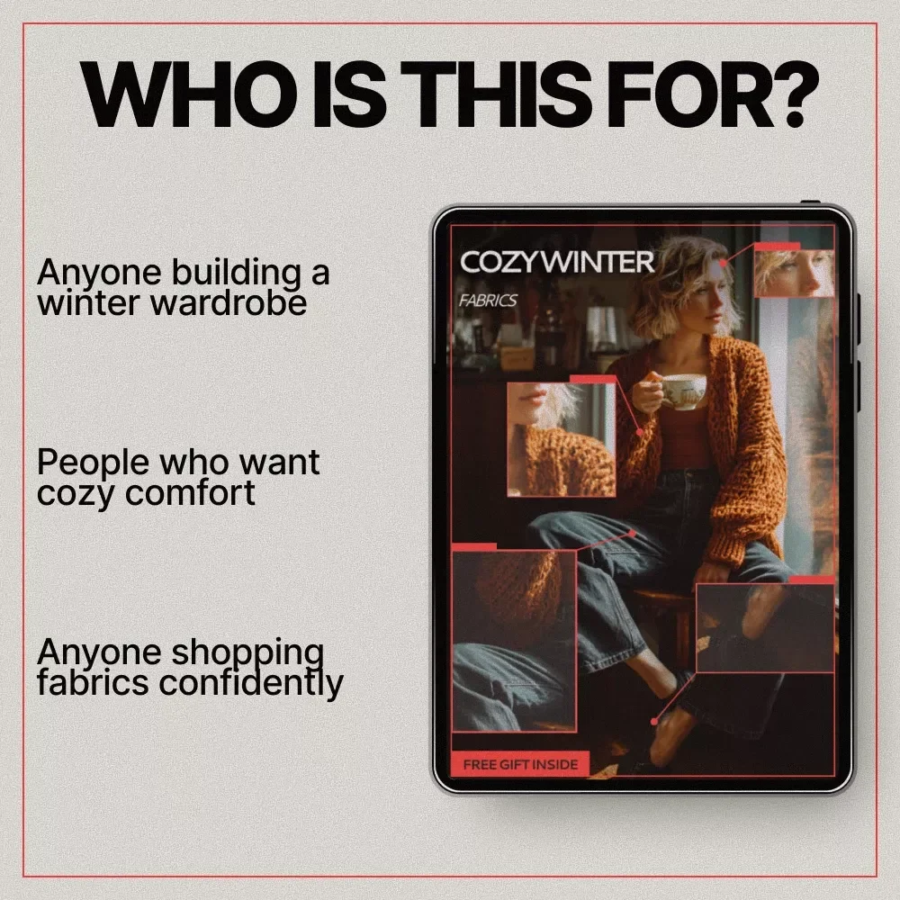Cozy Winter Fabrics | Ebook Guide to Cozy Fabrics for Winter, Smart Fabric Choices, Warm & Breathable Materials