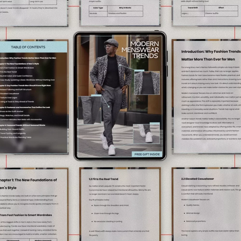 Modern Menswear Trends Ebook | fashion trends men should know | Men’s Style Guide & Smart Wardrobe Planning