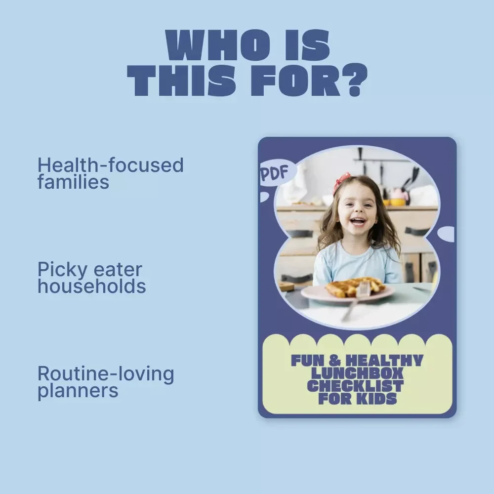 Fun & Healthy Lunchbox Checklist for Kids | Printable Daily School Lunch Planner | healthy lunchbox ideas for kids | Busy Parent Meal Prep Guide