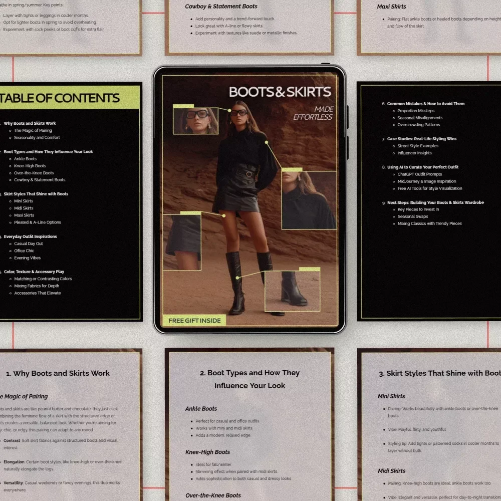 Boots & Skirts Made Effortless | Style Guide eBook for Outfit Ideas with Boots and Skirts | Everyday to Chic Looks
