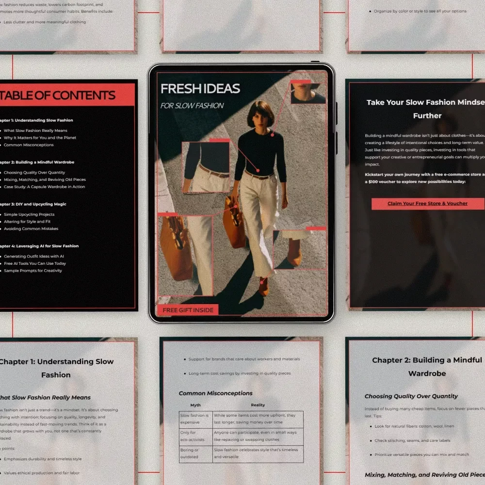 Fresh Ideas for Slow Fashion | Digital Guide with Practical Slow Fashion Ideas, Mindful Wardrobe Tips, DIY Upcycling & AI Styling Inspiration