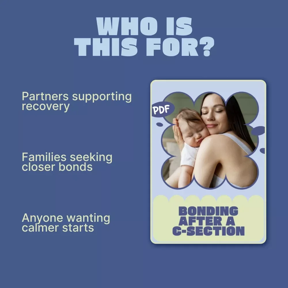 Bonding After a C-Section | Gentle Guide for New Moms on how to bond after c section birth | Digital eBook Download