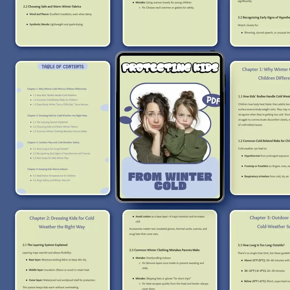 Protecting Kids From Winter Cold – Essential Ebook with Children Winter Cold Protection Tips for Parents & Caregivers