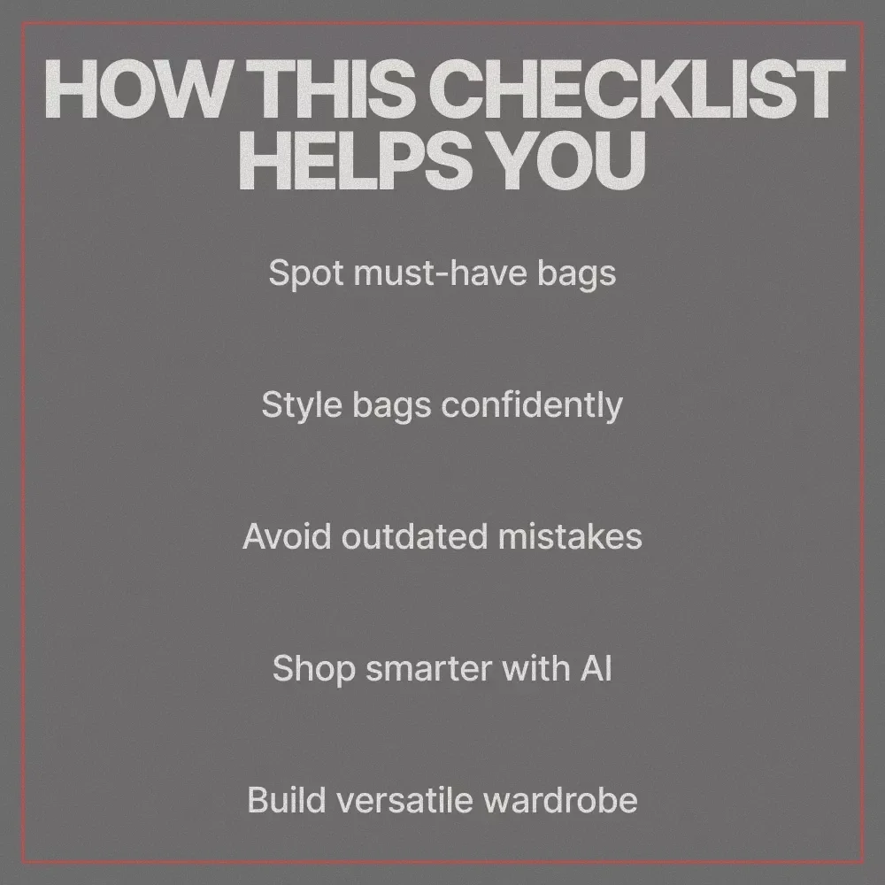 Trending Bag Styles Checklist – Fashion Trend Guide, Style Planning Tool, Instant Digital Download for Anyone Asking what bag styles are trending now