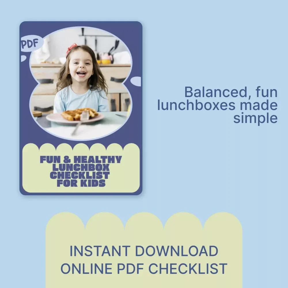 Fun & Healthy Lunchbox Checklist for Kids | Printable Daily School Lunch Planner | healthy lunchbox ideas for kids | Busy Parent Meal Prep Guide