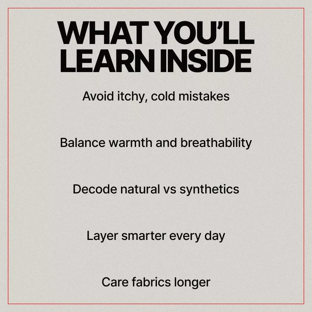 Cozy Winter Fabrics | Ebook Guide to Cozy Fabrics for Winter, Smart Fabric Choices, Warm & Breathable Materials