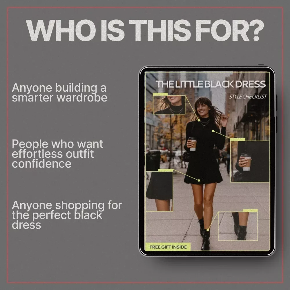 The Little Black Dress Style Checklist | Ultimate LBD Styling Guide, Wardrobe Essentials eBook, Fashion Fit & Silhouette Guide, Digital Download