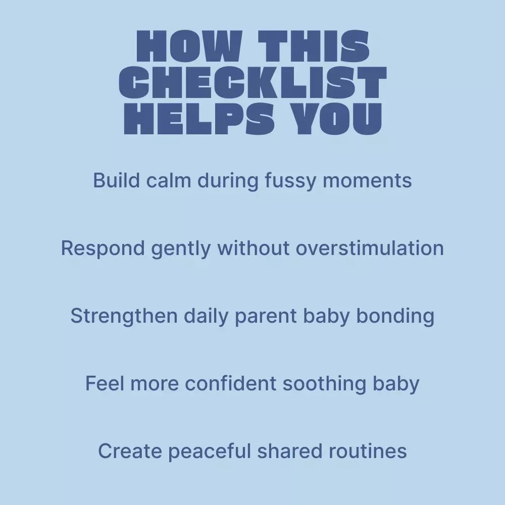 10 Ways to Bond When Baby is Fussy | Gentle Bonding Checklist for New Parents | How to Bond When Baby Is Fussy