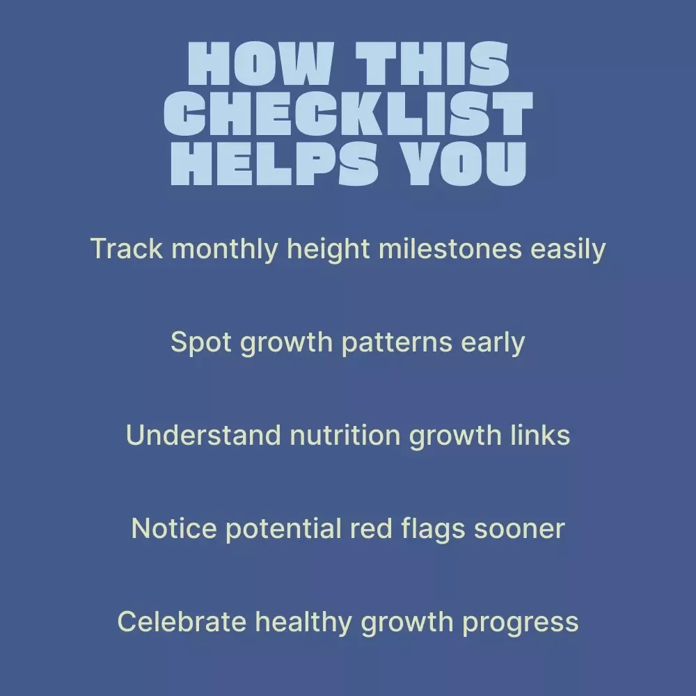 Baby Height Growth Expectations Checklist | Simple Baby Height Growth Expectations Tracker for Newborns & Toddlers