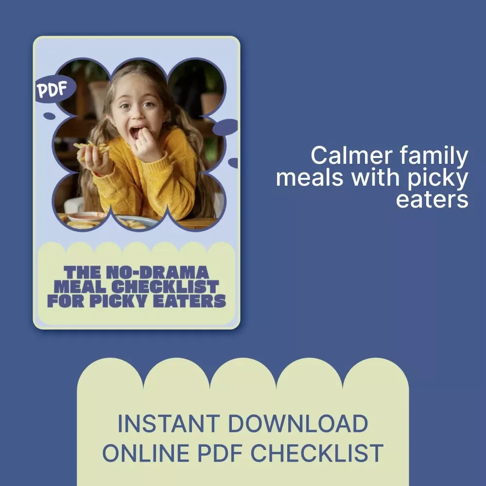The No-Drama Meal Checklist for Picky Eaters | Printable Checklist for Stress-Free Family Dinners & Easy Meal Ideas for Picky Eaters