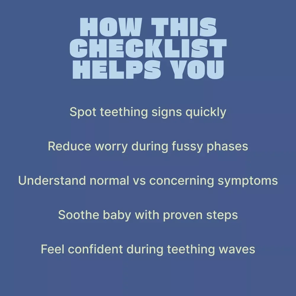 Signs Your Baby Is Teething | Printable Checklist for New Parents | signs baby is teething Guide
