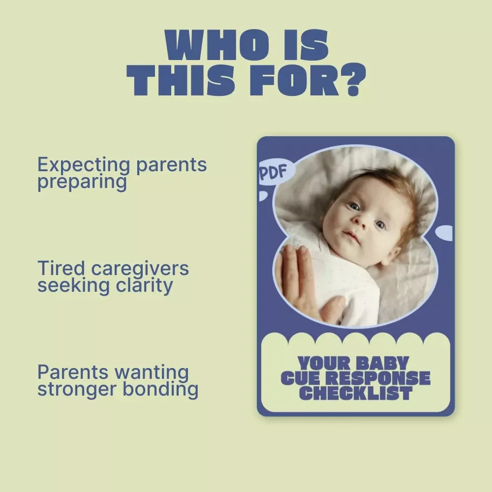 Your Baby Cue Response Checklist | Printable Newborn Guide for How to Respond to Baby Cues Effectively
